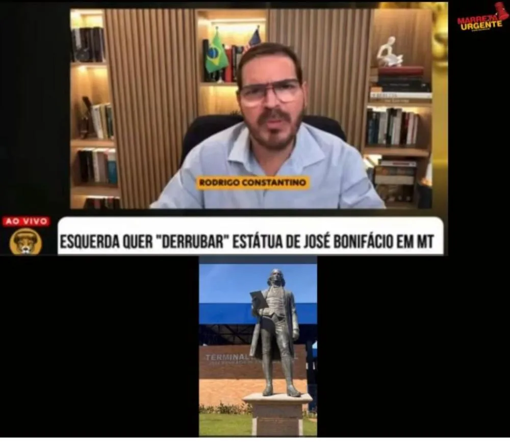 ESQUERDA SURTA EM RONDONÓPOLIS COM ESTÁTUA DE JOSÉ BONIFÁCIO E LEVA PANCADA NACIONAL NO BRADOCK SHOW COM RODRIGO CONSTANTINO